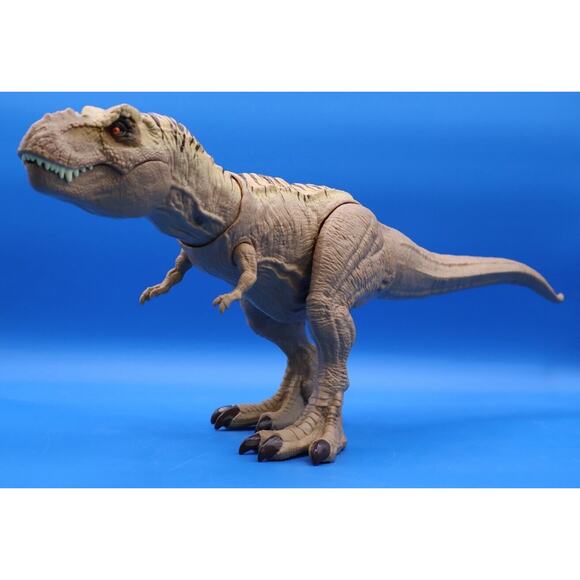 Jurassic World Thrash N Throw Tyrannosaurus T-REX Dinosaur w Sounds & Head Shake - Picture 1 of 12
